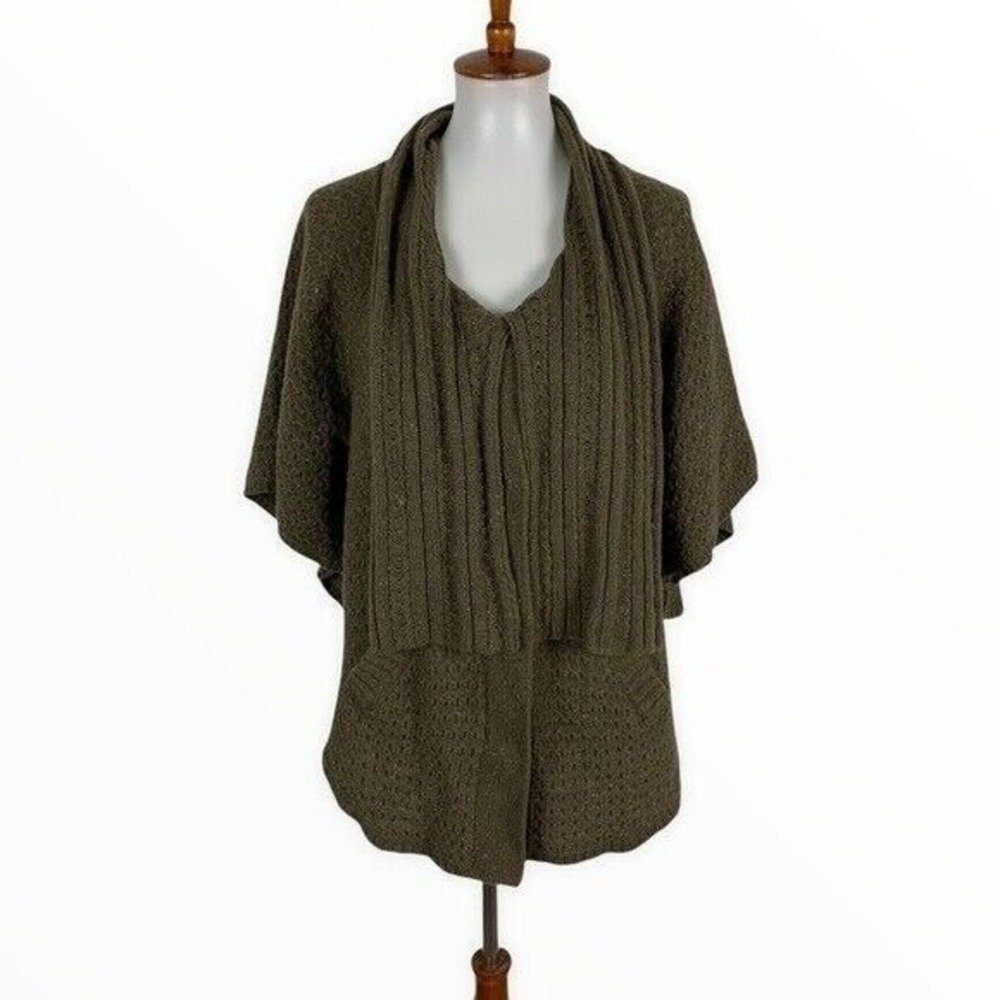 Anthropologie Sparrow Wool Blend Open Front Cardigan Sweater Cozy Layering M